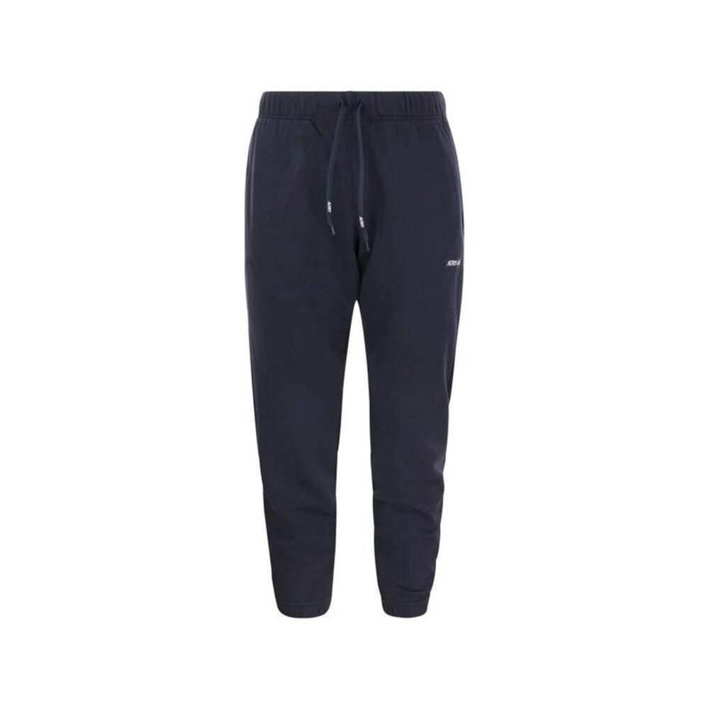 Autry Cotton Joggers Workout Pants Men Blue Bottoms
